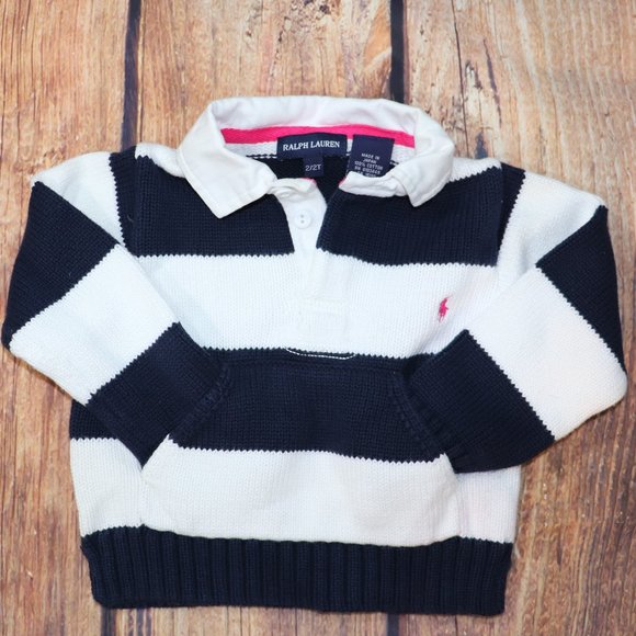 RALPH LAUREN TODDLER GIRLS' RUGBY STYLE SWEATER - Picture 5 of 6